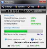 BatteryCare 0.9.39 captura de pantalla